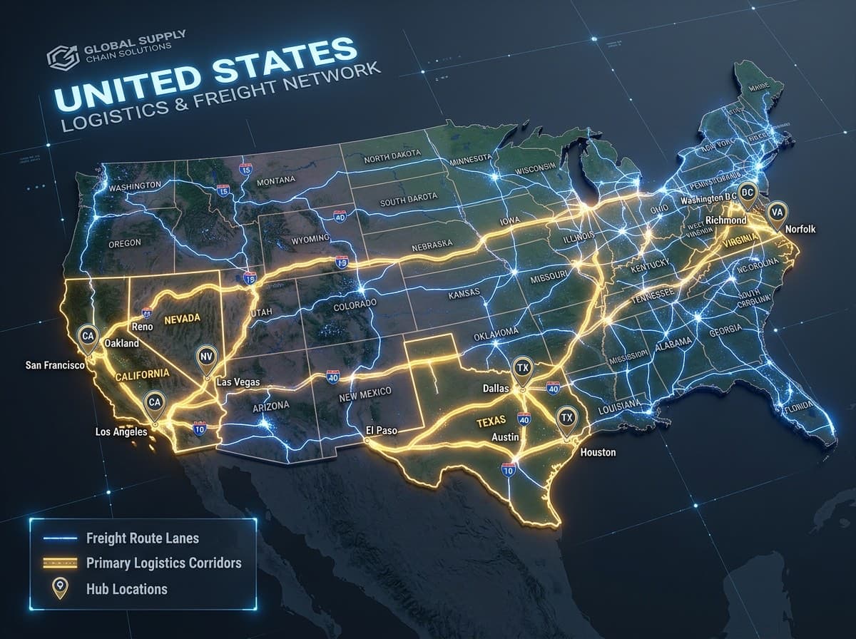 MBS Enterprises US interstate coverage and route map
